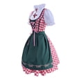 thumbnail image 5 of DuoJiaJ Womens Plus Size Dirndl Dress, Short Sleeve Embroidered Bavarian Oktoberfest Gown Red M, 5 of 6