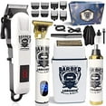thumbnail image 5 of LARGNER 4-in-1 Professional Barber Hair Clippers for Men, Cordless Haircut & Grooming Kit with Zero-Gapped T-Blade, Foil Shaver & Nose Trimmer, LED Display, Gift for Him, White, 20-Piece, 5 of 12