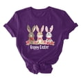 thumbnail image 4 of Xihbxyly Easter Shirts for Women Funny Bunny T-Shirt Loose Plus Size Short Sleeves Graphic Tee Tops Easter Egg Holiday Shirt Round Neck Top, 4 of 5