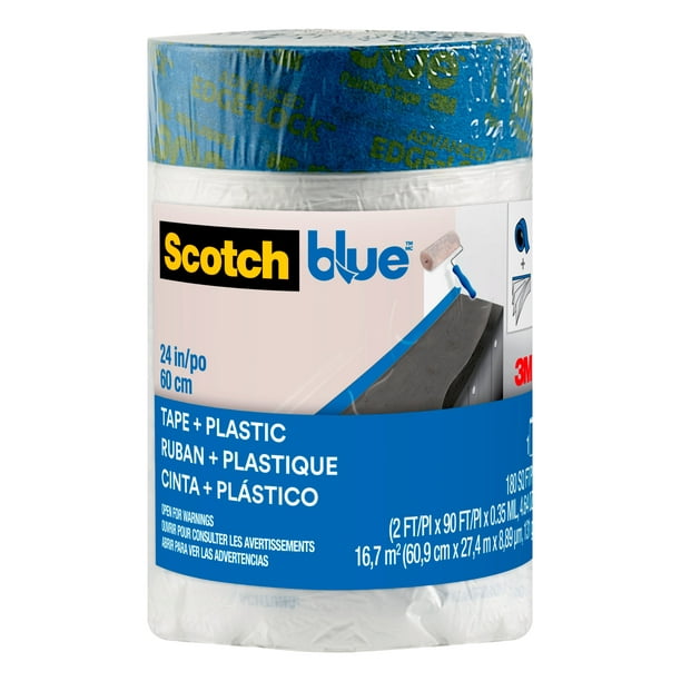 3M ScotchBlue Multi Surface Painter's Tape + Plastic Film, PT2093EL24
