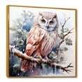 thumbnail image 2 of Designart "Perch of Owl in Blooms II" Animals Framed Wall Art - Traditional Green Owl Living Room Framed Canvas Art, 2 of 6
