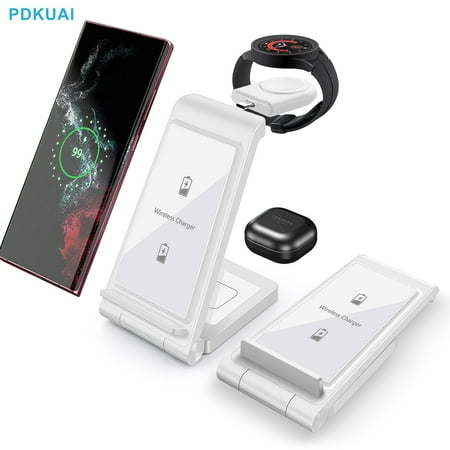 PDKUAI 3 in 1 Fast Wireless Charger 15W Charging Station for Samsung Galaxy Buds Samsung Watch Samsung