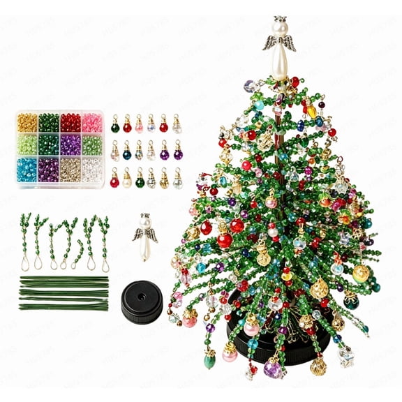 DIY Beaded Christmas Tree Kit – Create Your Own Sparkling Holiday Decoration, Fun Family Craft Project to Build Christmas Memories Together