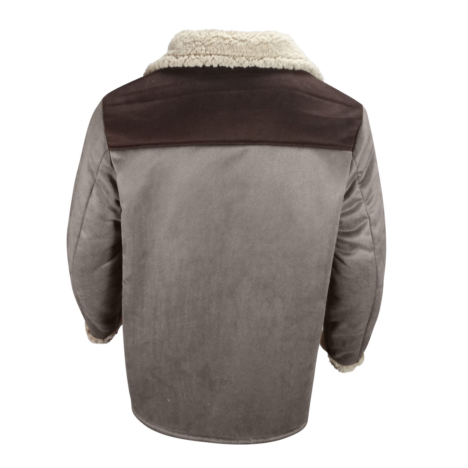 Miluxas Mens Faux Leather Jacket Cozy Sherpa Fleece Lined Bomber Jackets Winter Coat Suede Faux Fur Trench Coat