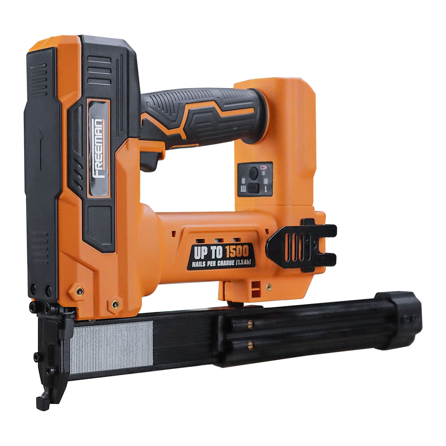 Freeman PE20VBR9032 20 Volt Cordless 2-in-1 18-Gauge 1-1/4" Nailer / Stapler Kit with Lithium Ion Battery, Charger, and Fasteners (400 Count) – 1500 Shots per Charge