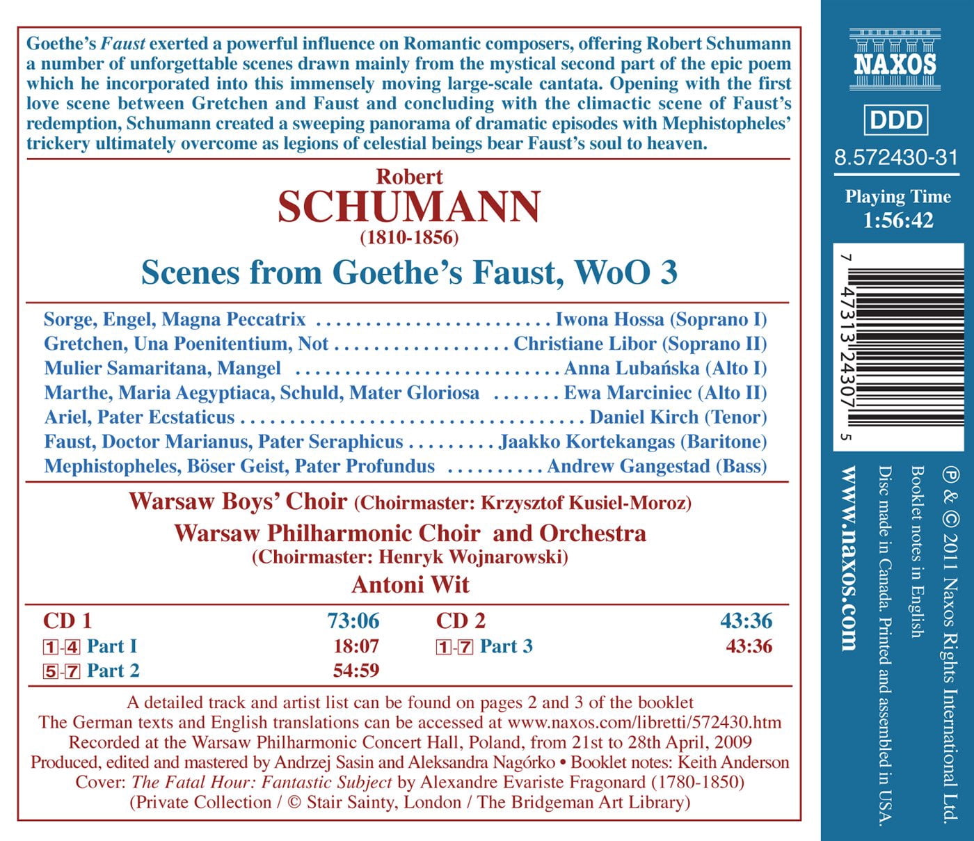 Antoni Wit - Scenes from Goethe's Faust - Music & Performance - CD