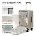 thumbnail image 3 of New York Xpress 20" Zipperless Carry-on Luggage, Hardside Aluminum Frame Suitcase with Spinner Wheels, TSA Approved, Silver - LA266, 3 of 11