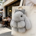 thumbnail image 6 of Bunny Keychain with Tin - 5.1" Handmade Bunny Plush Keychain with Gift Tin Box, Soft Rabbit Bag Charm Pendant, Cute Fluffy Key Ring Accessory for Backpack Purse Keys Gift Idea, 6 of 13