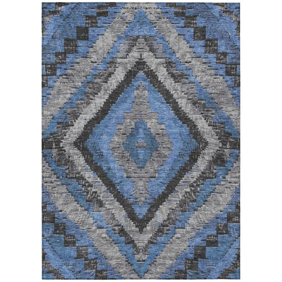 Dalyn Rugs Machine Washable Indoor/Outdoor Chantille Blue 2'6" x 3'10" Rug