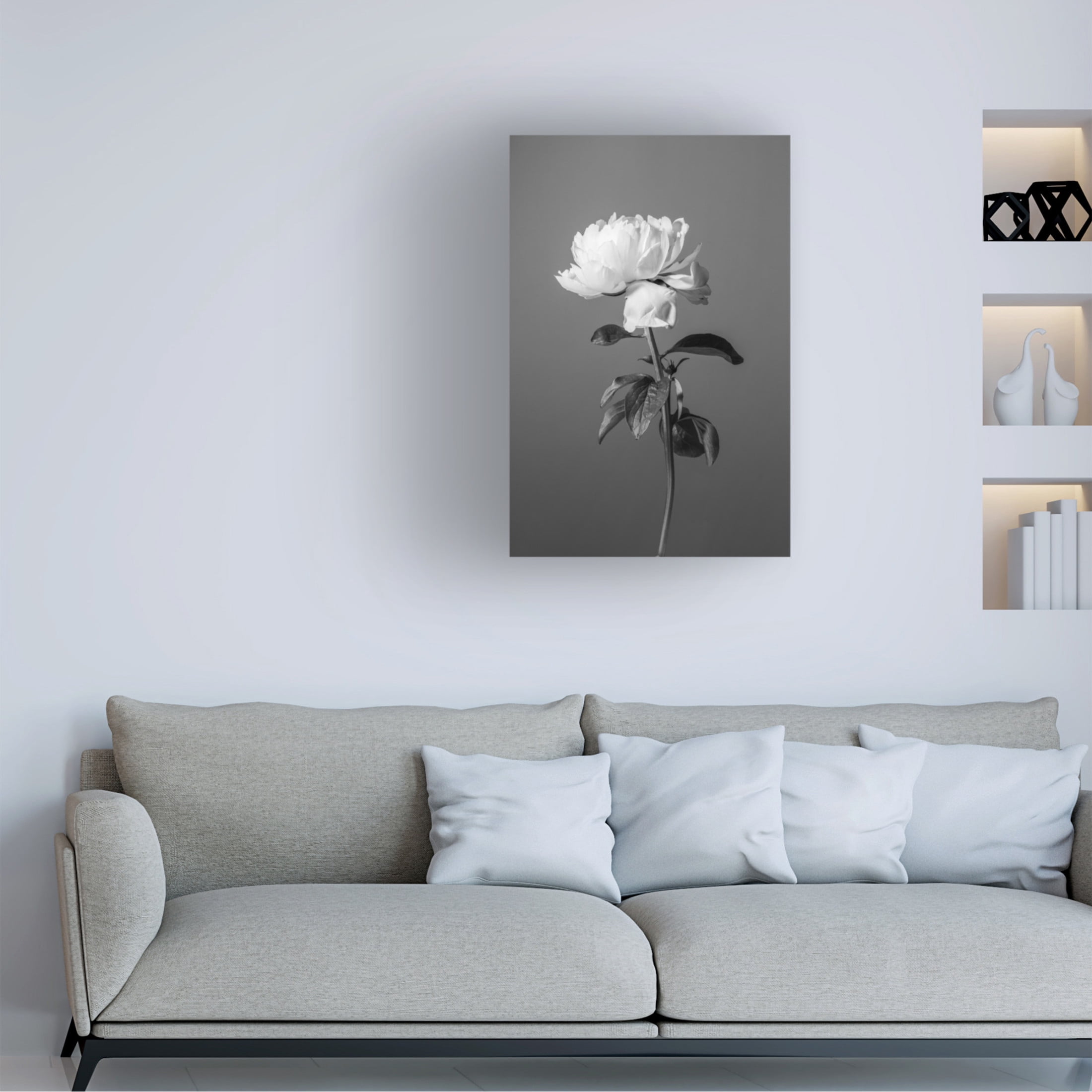Trademark Fine Art Pictufy Studio III Peony BW Canvas Wall Art