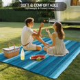 thumbnail image 5 of Fsddascl Turquoise Teal Ombre Outdoor Rug for Patio/Deck/Porch, Non-Slip Large Area Rug 4 x 6 Ft, Farmhouse Modern Abstract Striped Indoor Outdoor Rugs Washable Area Rugs, Camping Rug Carpet, 5 of 5