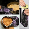 thumbnail image 5 of Yayeee Oven Mitts and Pot Holder Set of 4 Heat Resistant Kitchen Gloves Baking Hot Pad, Black Roses, 5 of 5