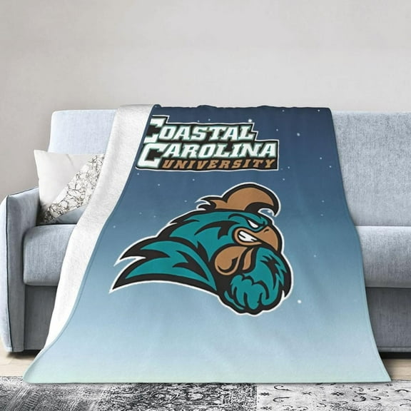 Coastal Carolina University Fleece Blanket, Very Soft Microfiber Flannel Blanket for Couch Warm and Cozy for All Seasons