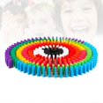 thumbnail image 3 of 200 Pcs Domino Bricks Kids Rainbow Colored Building Blocks Kits Early Educational Wooden Toys Children Christmas Gift, 3 of 4