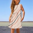 thumbnail image 2 of BYHONG Robes d'Été Décontractées pour Filles Mode Mignonne Printemps et Été Imprimé Col Rond Sans Manches Robe Décontractée (1) Beige 3-4 Robes de Soleil pour Filles, 2 of 5