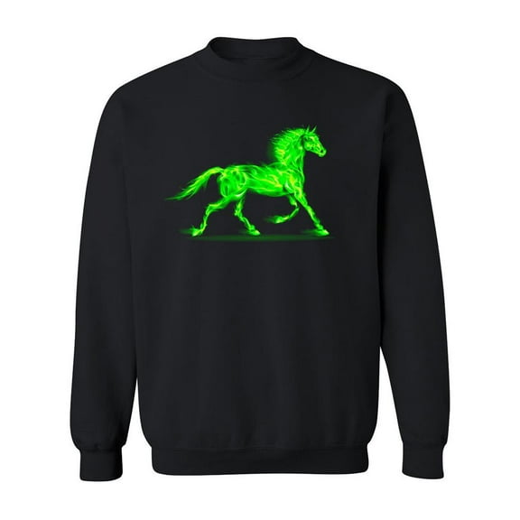 Horse On Green Fire Sweatshirt Men -Image by Shutterstock, Male Large