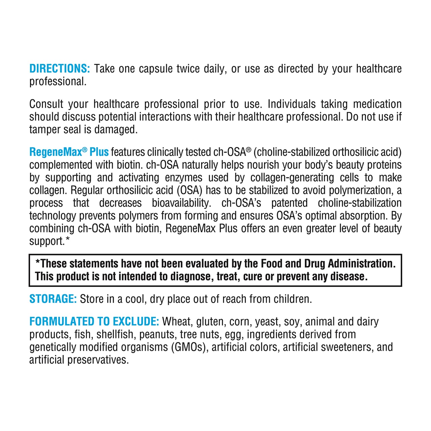 XYMOGEN RegeneMax Plus - 500 mcg Biotin for Skin, Nail & Hair Support - Supports Bone & Joint Health - Choline-Stabilized Orthosilicic Acid - Vegetarian Capsules - 60 Count (Pack of 1)