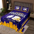 thumbnail image 2 of Erosebridal Rugby Coverlet Set King for Boys,Stripes Sport Bedding Set,Football Gaming Decor,3-Piece, 2 of 5