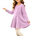thumbnail image 6 of THDHVS Girls' Dresses,Toddler Girls Cotton Brushed Ruffle Hem Dress Long Sleeve Round Neck Fall,Girls Long Sleeve Dress 9-12 Months, 6 of 6