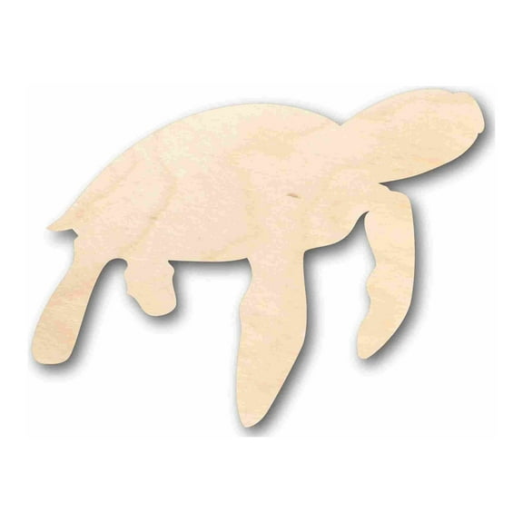 Unfinished Wood Turtle Marine Sea Life Silhouette - Craft- up to 24'' DIY 2'' / 1/4''