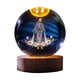 thumbnail image 4 of Luz cambia Cristal Niño Dios, Estatua Figurina Sagrada Familia, Base Madera, Iluminación Religiosa Católica, Adecuado para Dormitorio, Color Changing Glass Religious Statue, Holy Family, 4 of 8