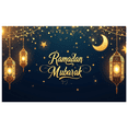 thumbnail image 2 of Elegant Ramadan Mubarak Lanterns Background Blue Crescent Stars Banner Decorations Photography Backdrop Islamic Celebration Party Supplies Religious Event, 2 of 7