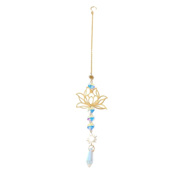 Campana de viento colgante hecha a mano que atrapa el sol para jardín y Navidad. azul