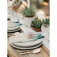 thumbnail image 6 of Teal Feather Cloth Napkins Washable Set of 6, Farmhouse Feather Art Teal Ombre Reusable Dinner Table Napkins Cloth Bulk for Weddings Kitchen Restaurants Hotel Events Parties 20 x 20 Inch, 6 of 9