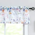 thumbnail image 2 of Purple Kitchen Curtains Set 36 inch Length Floral for Cafe Bathroom 3 Piece Semi Sheer Watercolor Purple and Orange Flower Tiers and Valances Set Rod Pocket, 2 of 6