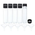 thumbnail image 1 of Unique Bargains Bouteille de Réactif 50mL, Lot de 10 Bouteilles Rondes en Verre avec 5 Bouchons à Vis en Plastique, Noir Clair, 1 of 5