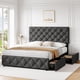 thumbnail image 1 of Qinaqin Queen Size Cama Frame con 4 Almacenamiento Cajones y Ajustable cm de Alturaeadboard Linen Upholstered Platform Profundidadiamante Stitched Button Tufted No Caja Spring Needed cm, 1 of 7