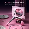 thumbnail image 2 of Set de brochas de maquillaje BAIGISH Flat Top Kabuki con 2 esponjas, 2 of 9