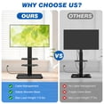 thumbnail image 6 of RTVR Universal Floor TV Stand with Swivel Mount & Power Strip for 32"-75" TVs up to 110 lbs, Height Adjustable 2 Shelves Black, 6 of 9