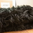 thumbnail image 2 of Ultra Soft Faux Sheepskin Fur Shag Rug Black 2' x 6' Sheepskin, 2 of 7