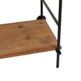 thumbnail image 5 of DecMode 49" x 87" Brown Wood Rectangular 6-Tier Shelving Unit with Black Metal Ladder Frames, 1-Piece, 5 of 9