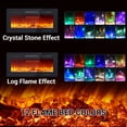 thumbnail image 3 of Modern Wall-Mounted Electric Fireplace Insert – Recessed Heater with Remote, Adjustable 12-Color Flames, 5 Flame Speeds, 1500W Heating, Timer, Log & Crystal Effects, Sleek Contemporary Design, 3 of 9