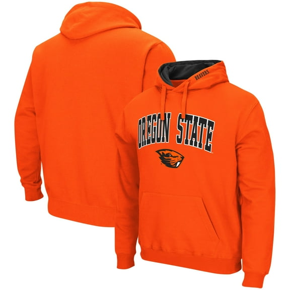 Men's Colosseum Orange Oregon State Beavers Arch & Logo 3.0 Pullover Hoodie
