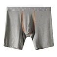 thumbnail image 3 of Yievot Men's Boxer Briefs Breathable Trunks Solid Athletic Underpants Long Leg Elastic Waistband Briefs No fly, 3 of 5