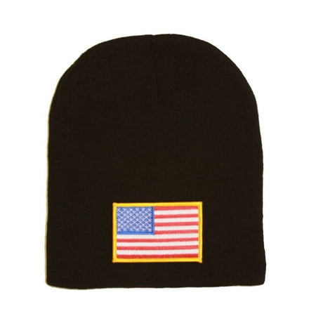 Manchester United Beanie - Delux 3D Patch Embroidery Black Beanie United States of America Patriotic Flag
