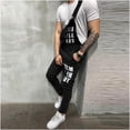 thumbnail image 5 of LoyisViDion Mens Pants Clearance Mens Hole Pocket Jeans Overall Jumpsuit Streetwear Overall Suspender Pants Black 32(XL), 5 of 9