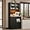Black, variant on 71‘’Kitchen Pantry Storage Cabinet with LED Lights and Power Outlet, Tall Farmhouse Kitchen Hutch with Microwave Stand,Globet Hooks and Adjustable Shelf for Dining Living Room,Black