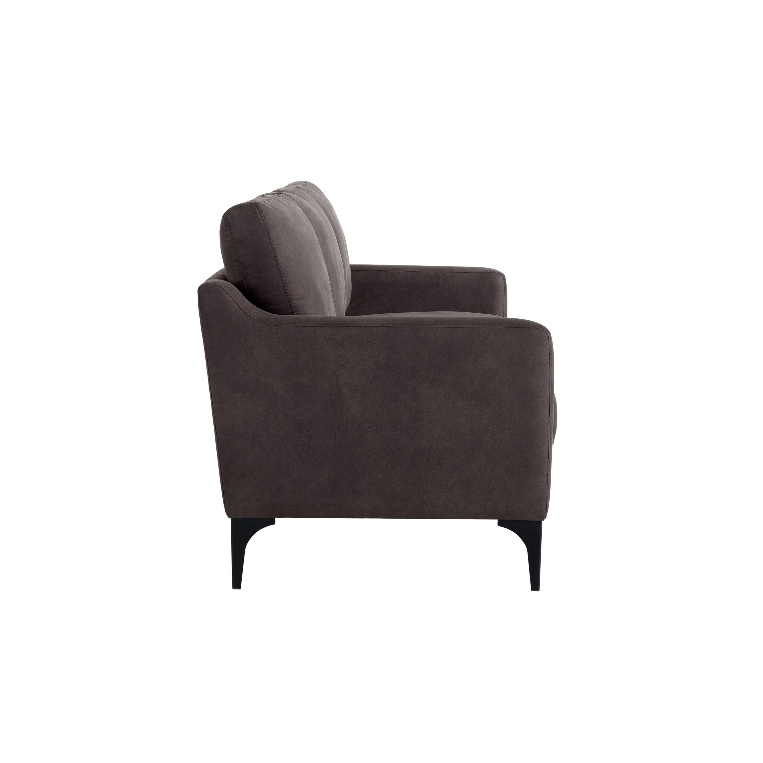 Serta Hemsworth Mid-Century Modern Style Sofa, Charcoal Faux Suede