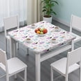 thumbnail image 3 of Princess Castle & Unicorn Pattern Square Fitted Tablecloth with Elastic Edge,Square Table Cover,Washable Elastic Table Cover for Home Kitchen Party Decor 34"x34", 3 of 6
