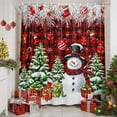 thumbnail image 3 of Christmas Shower Curtain, Winter Snowman Xmas Trees Balls Red Black Plaid Waterproof Fabric Shower Curtains with 12 Hooks, Bathroom Curtain Set for Bathroom Accessories Decor, 48 x 72 Inches, 3 of 9