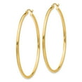 thumbnail image 2 of FB Jewels 14K Yellow Gold Polished 2mm Lightweight Tube Hoop Earrings, 2 of 4