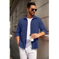 thumbnail image 3 of COOFANDY Mens Casual Button Down Shirt Long Sleeve Lightweight Jacket Fashion Textured Shirts, 3 of 6