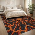 thumbnail image 3 of ODIKA 8'x10' Washable Area Rug Non-Slip Chair-Friendly Mat Volcano Fiery Deep Cracked Rock Pools Swirling Illusion Pile for Dining Room, Large Office, Lounge, 3 of 7