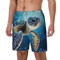 thumbnail image 2 of Uemuo Watercolor Turtle Pattern Mens Swim Trunks Quick Dry Board Shorts with Mesh Lining, Stretch Beach Shorts Quick Dry No-Chafing Board Shorts-XX-Large, 2 of 9