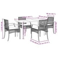thumbnail image 2 of vidaXL 5 Piece Patio Dining Set with Cushions Black Poly Rattan, 2 of 10