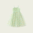 thumbnail image 4 of Gubotare Baby Girl Wedding Guest Dress Flower Girls Dress Toddler Kids Girl Wedding Party Lace Embroidered V Backless Sleeveless Tulle Princess Dresses (Light Green,Size 2-3 Years), 4 of 4